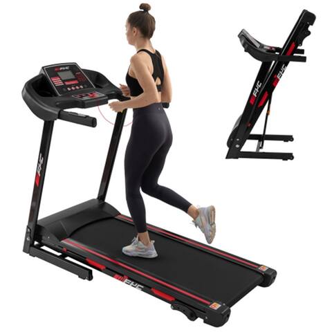 3.5HP Foldable Electric Treadmill With LED Display&Bluetooth,Black
