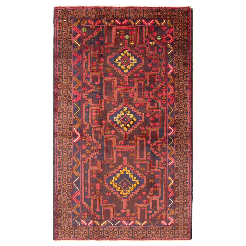 ECARPETGALLERY Hand-knotted Teimani Navy Wool Rug - 3'9 x 6'3