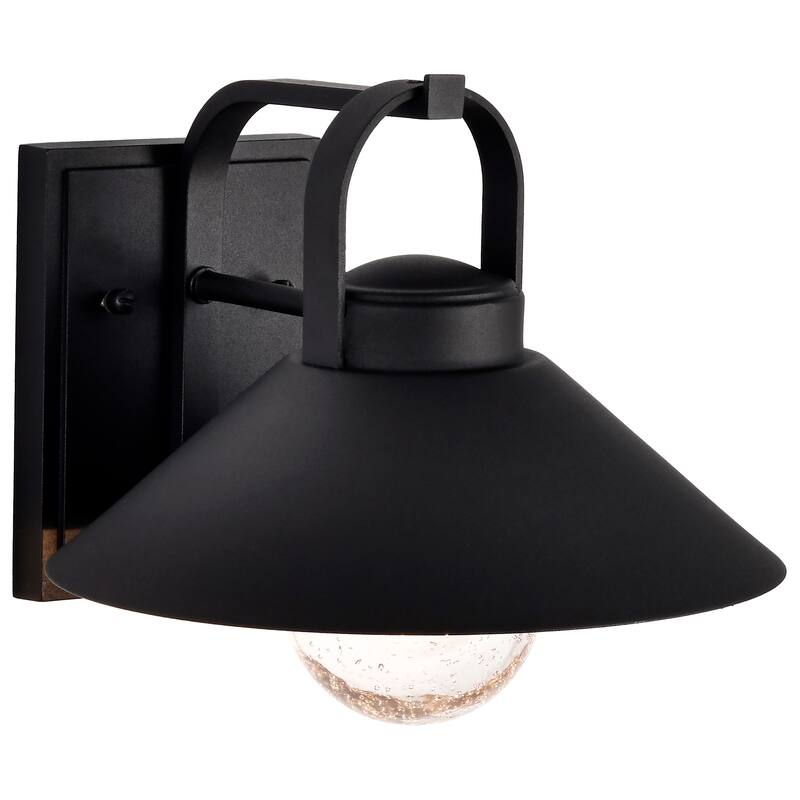 Ridge Medium Outdoor Lantern Black Finish Clear Seeded Glass