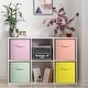 preview thumbnail 9 of 10, Sorbus Kids & Nursery Collapsible Cube Fabric Storage Bins (10.5" x 10.5"), 4 Pack, (Pastel Colors)