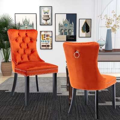 Velvet Dining Chairs Set of 2, Accent Diner Chairs Upholstered Fabric Living Room Chairs Side Chair Stylish Kitchen Chairs