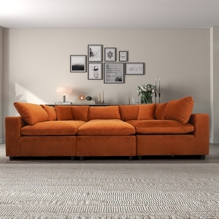 GDFStudio - Hayward Velvet 6-Seater Modular Sectional Sofa - Bed
