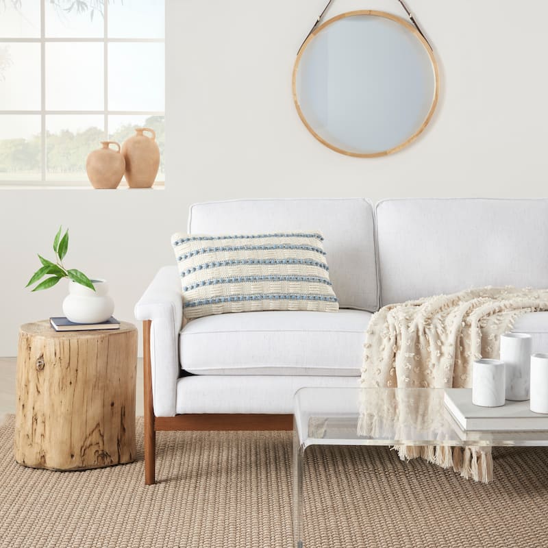 Mina Victory Life Styles Woven Lines And Dots Textured Throw Pillow