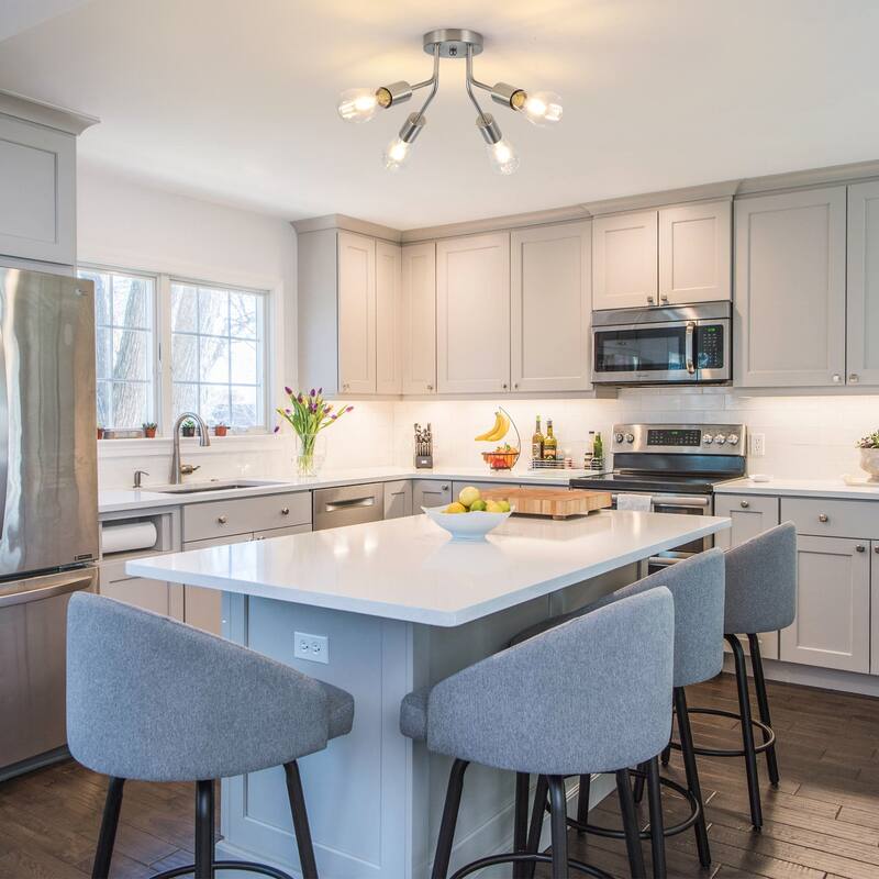 4-Light Semi Flush Mount Lights for Farmhouse Kitchen Dining Room