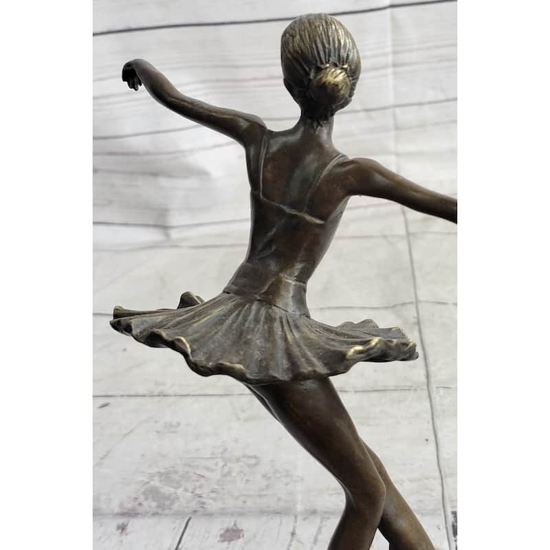 10 Inches Tall Lady Ballerina Ballet Bronze Sculpture Statue Art Nouveau Black Swan