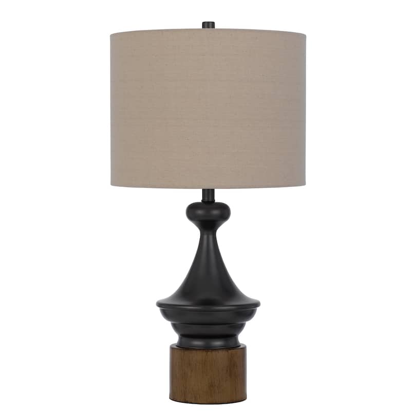 Sterling 29.5" Height Metal/Wood Table Lamp in Black/Wood Finish