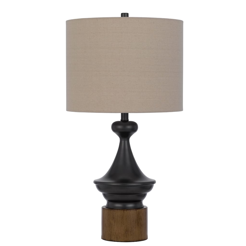 Sterling 29.5" Height Metal/Wood Table Lamp in Black/Wood Finish