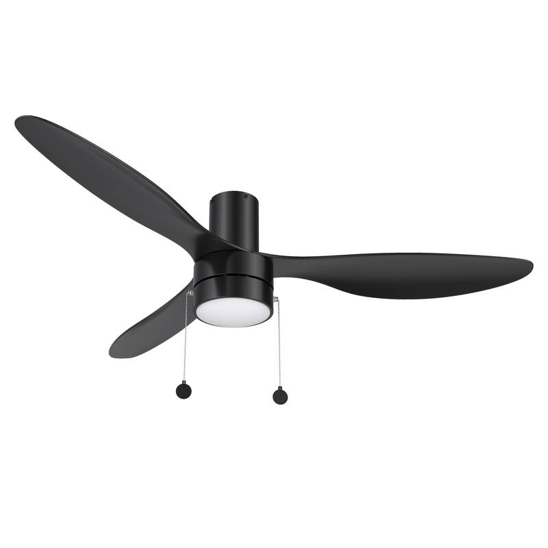CARRO Nantes 52" 3-Blade Indoor Pull Chain Ceiling Fan with Light - N/A - Black