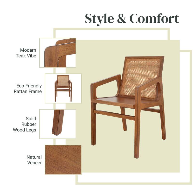 NPD Furniture Davina Teak Dining Side Arm Chair