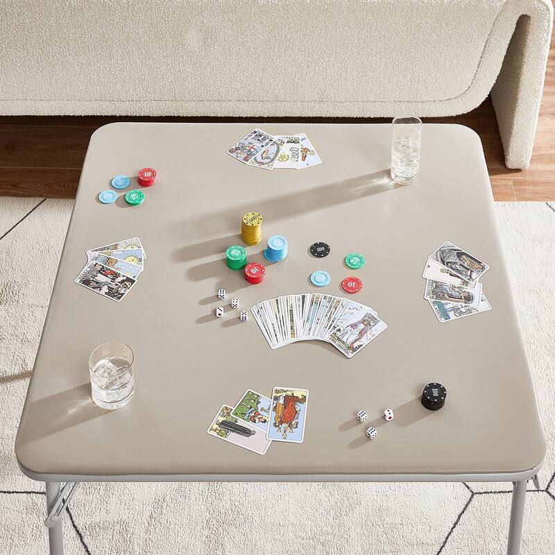 Javlergo 34" Folding Card Table, Portable Square Game Activity Table with Collapsible Legs