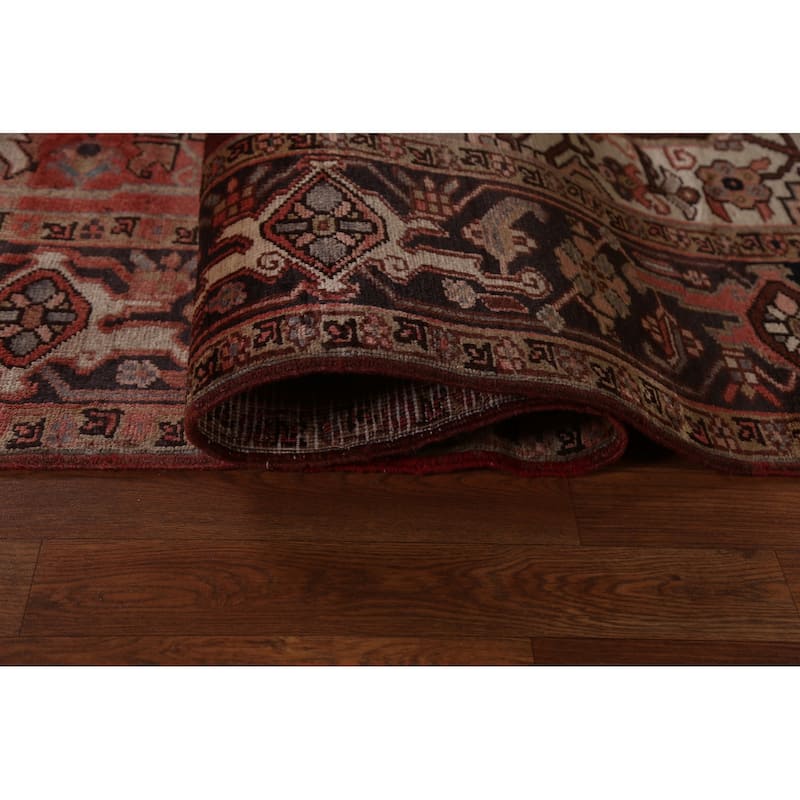 Vintage Geometric Traditional Heriz Persian Wool Area Rug Hand-knotted - 7'5" x 10'7"