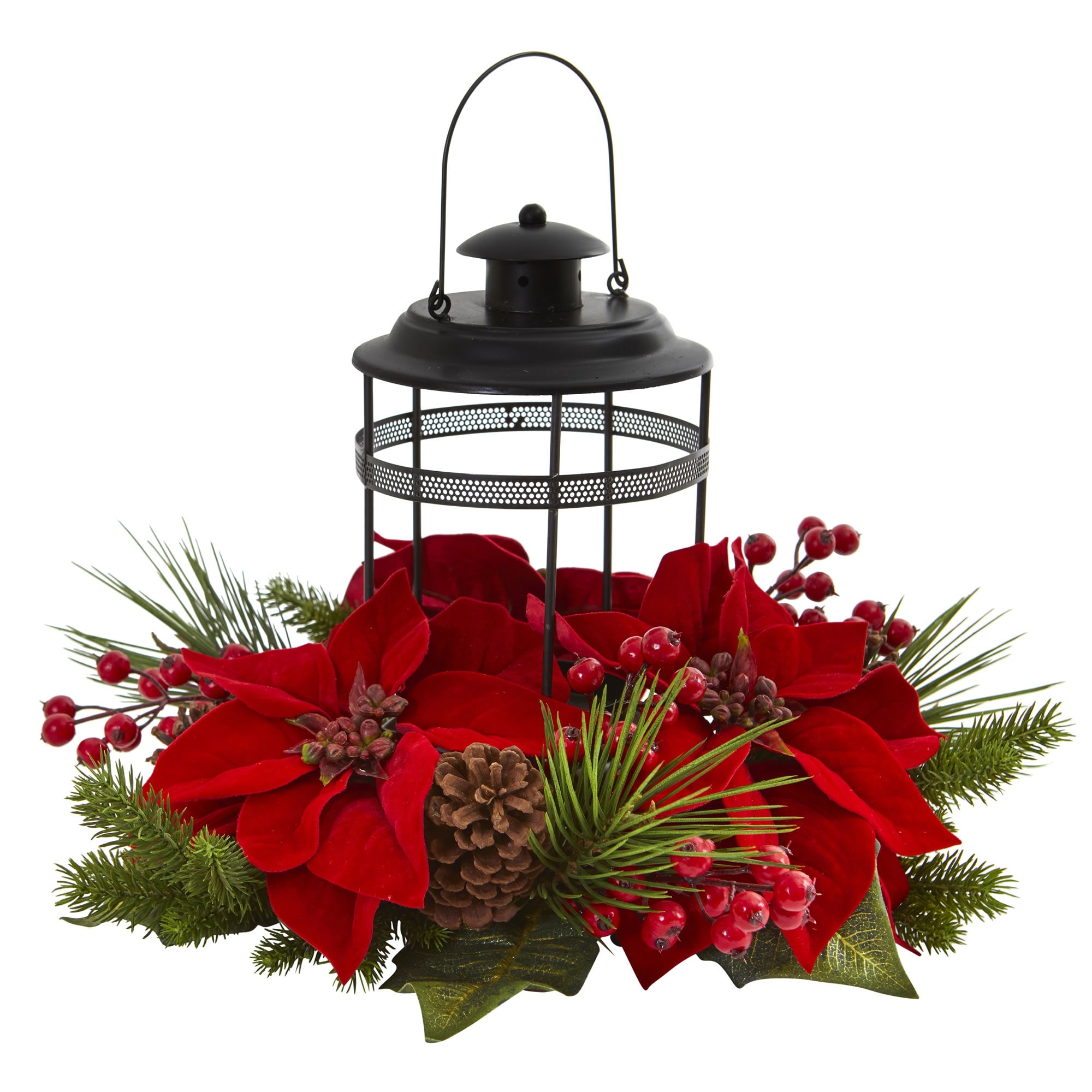 14.5 Dark Pink Artificial Christmas Poinsettia with Gold Wrapped Base