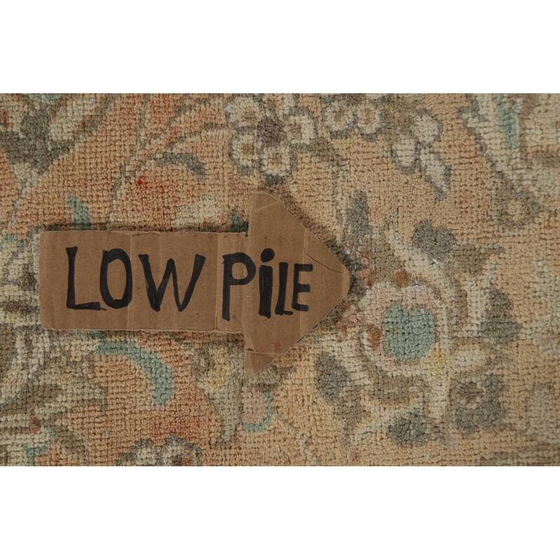 Distressed Kashan Vintage Persian Area Rug Hand-Knotted Wool Carpet - 9'8" x 13'0"