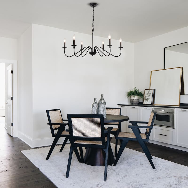 6-Light Farmhouse Candlestick Hanging Linear Chandelier Lighting Fixture for Dining Room Kitchen Island
