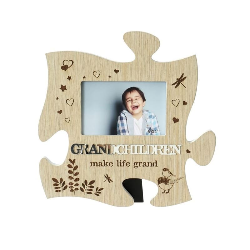 Puzzle Piece With Text -Grandchildren Photo Frame