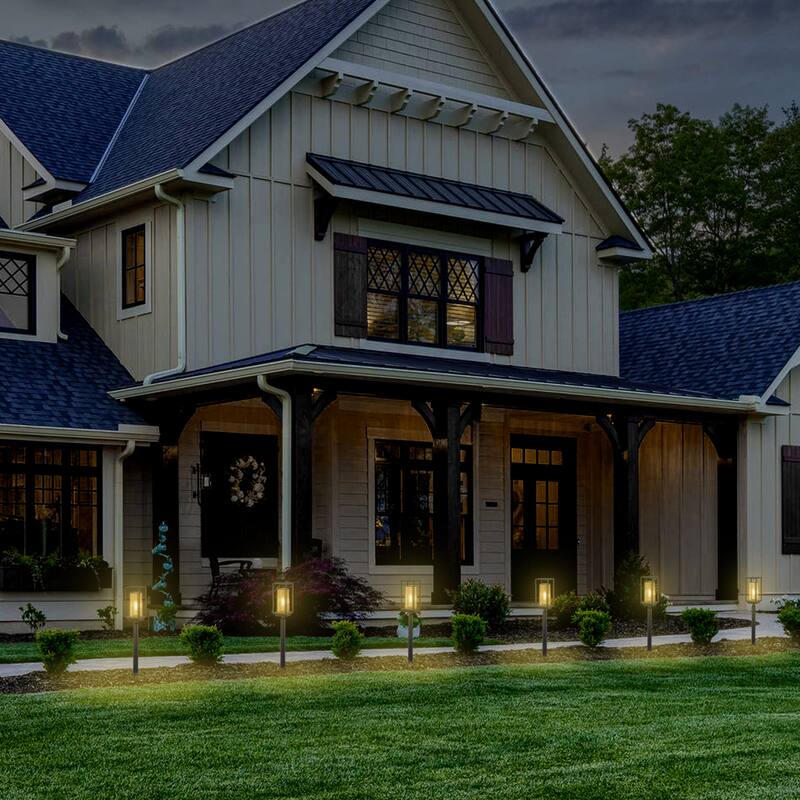 C Cattleya Black Solar LED Outdoor Path Lights