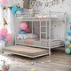 preview thumbnail 19 of 54, Full Size Loft Bed with Built-in L-Shaped Desk and Storage Shelves
