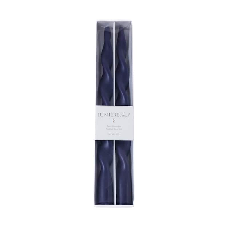 Lumière Twist Formal Taper Candles, Set of 12 - Holiday Table Décor