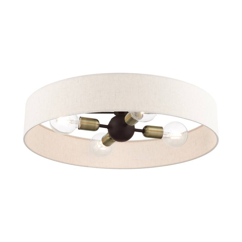Livex Lighting 4 Light Soft Gold Flush Mount, 46038-07 - 22" Dia x 4" H