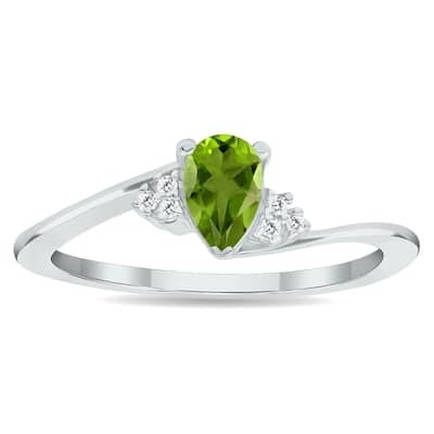 Women's Peridot and Diamond Tierra Ring in 10K White Gold