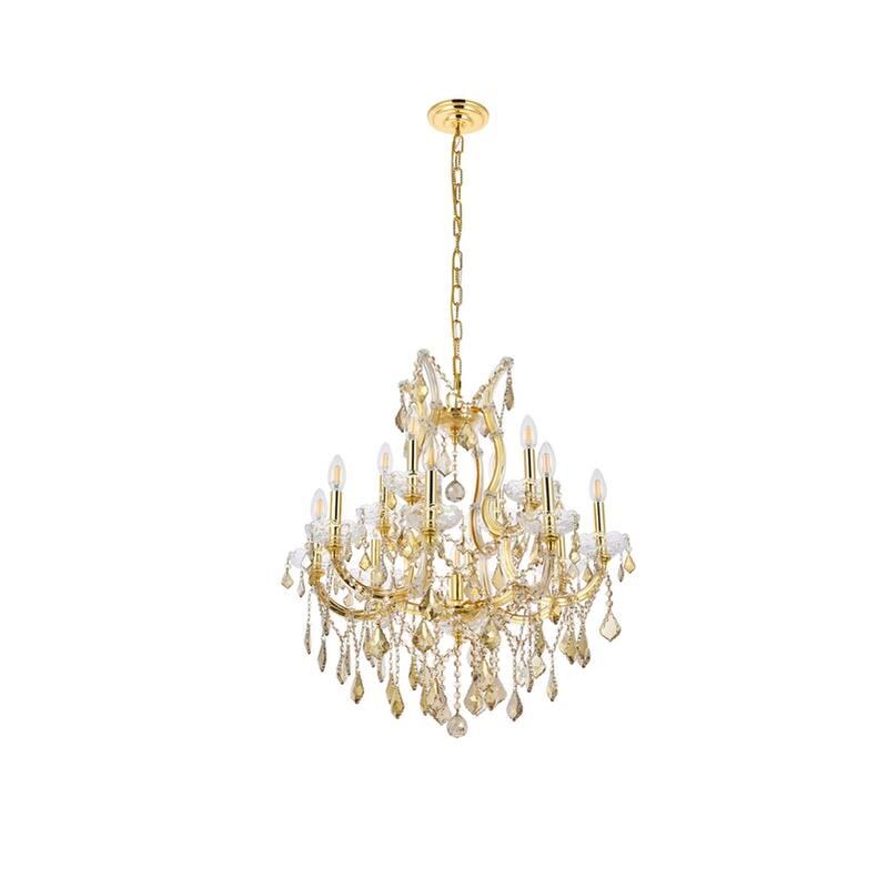 Fleur Illumination Collection Chandelier D:27in H:26in Lt:13 Gold Finish