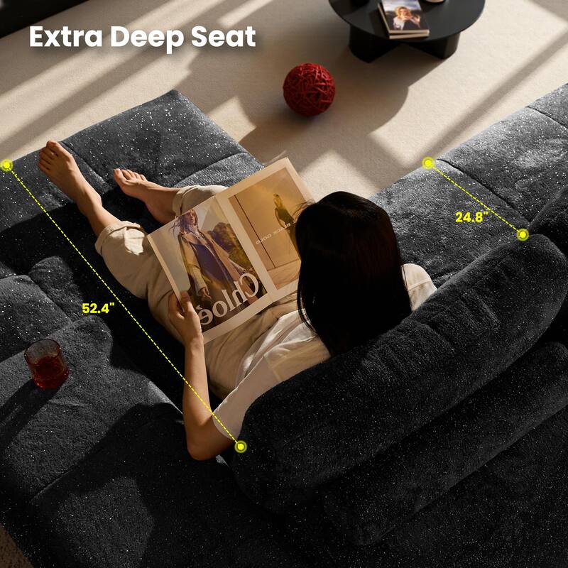 OVIOS Starry Sky Fabric Chaise Lounge Sofa-Grey