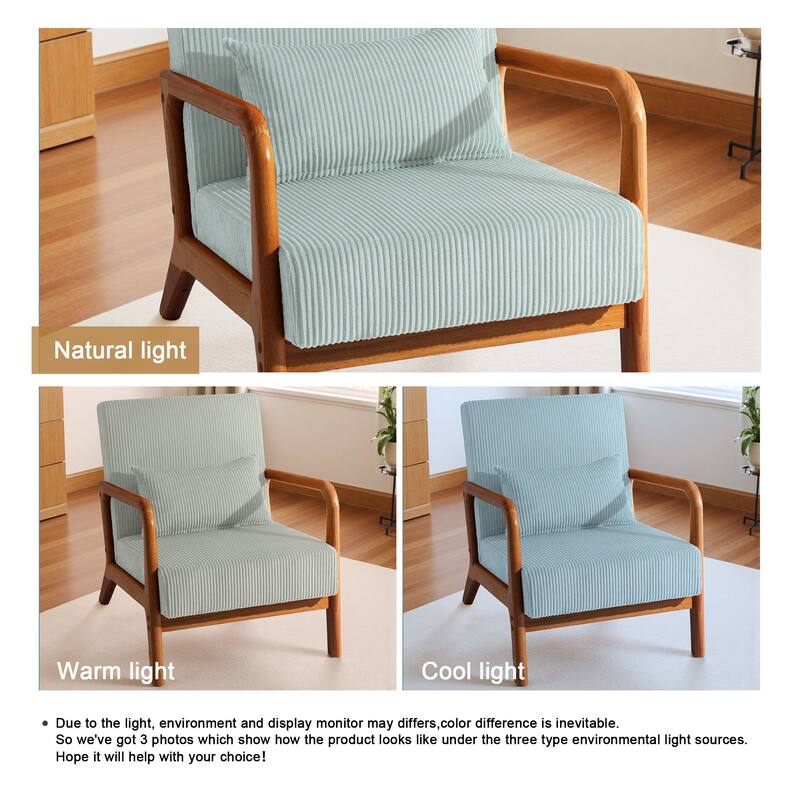 Mid-Century Upholstered Accent Chair with Wood Frame