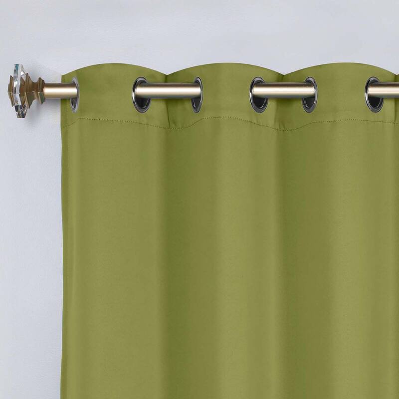 Superior Solid Machine Washable Room Darkening Grommet Curtains, Set of 2