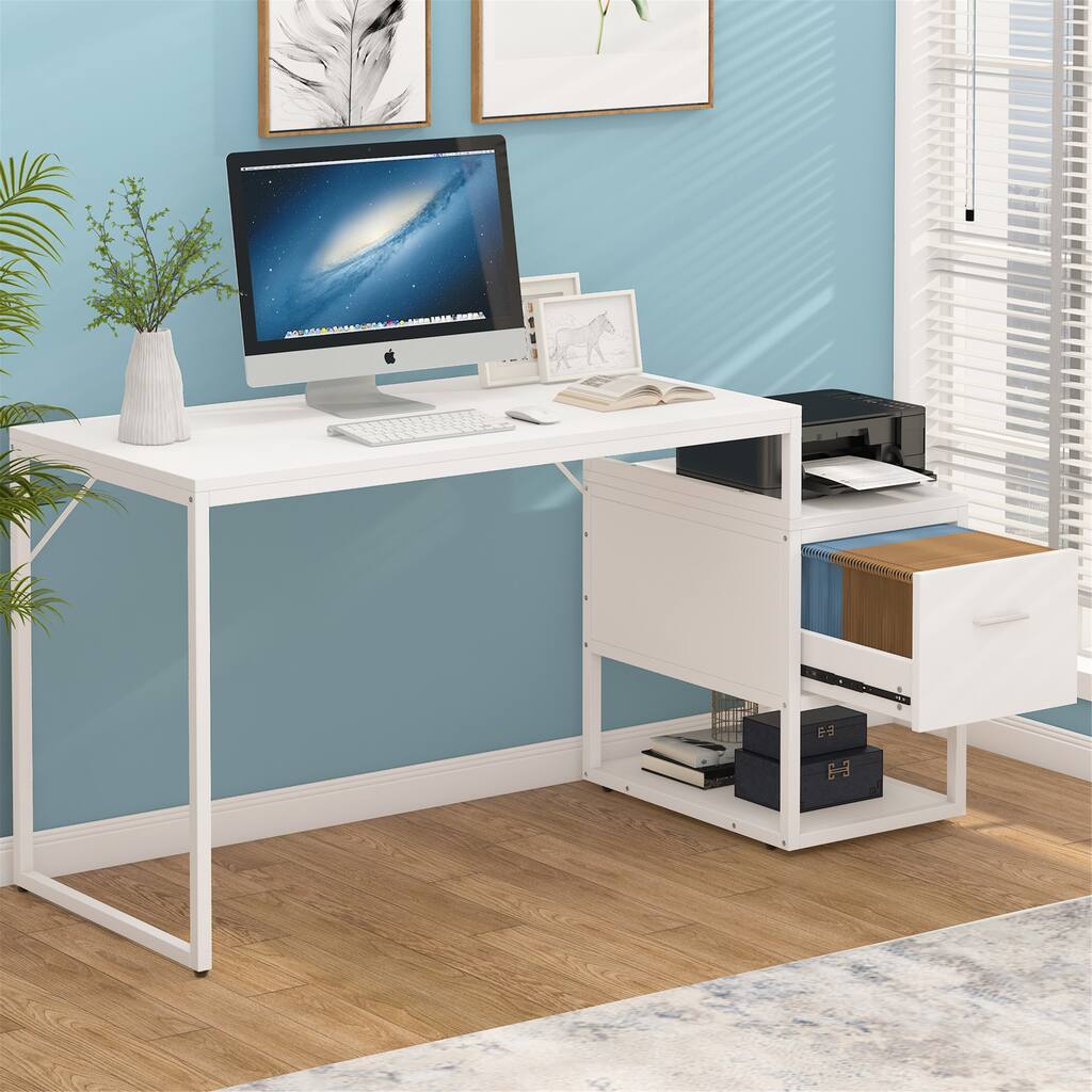 Modern Computer Home Office Desk with Storage Drawer
