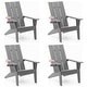 preview thumbnail 14 of 14, WINSOON All-Weather HIPS Outdoor Adirondack Chairs with Cup Holder (Set of 4) Grey