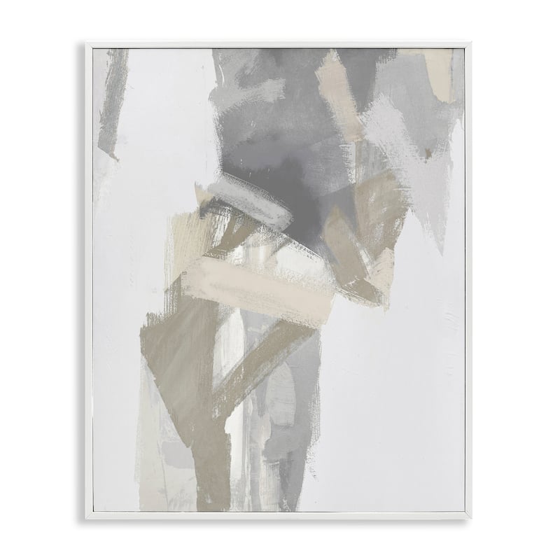 Stupell Elegant Grey & Beige Streaks Framed Giclee Art Design By Rachel Springer - 24 x 30 - White