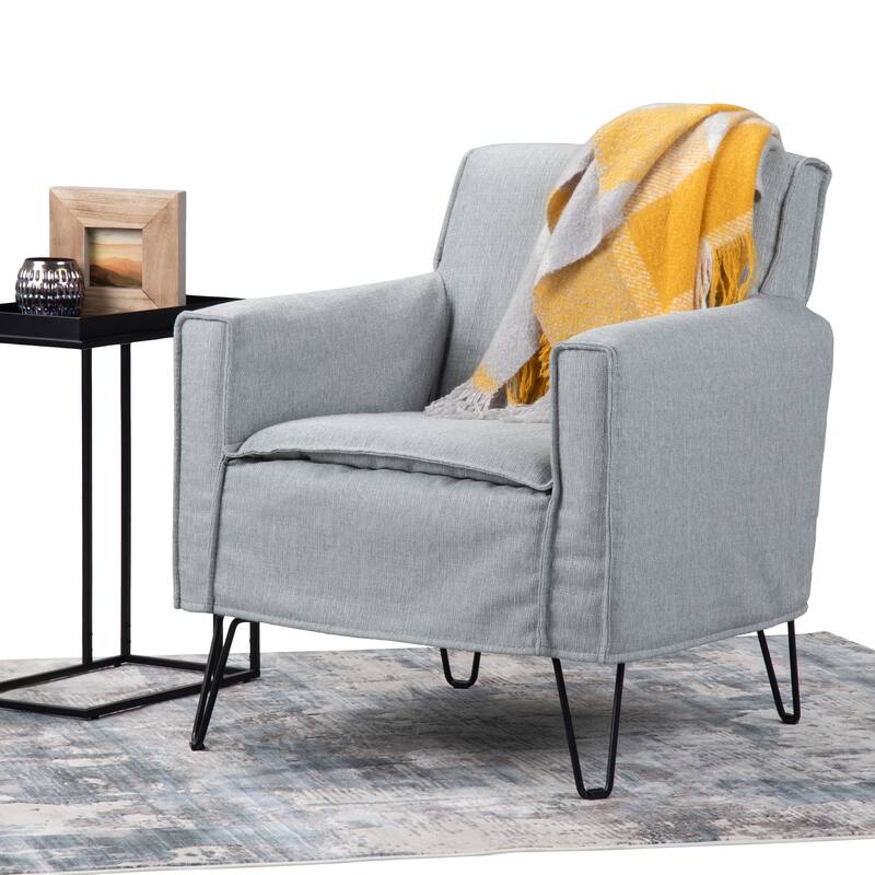 WYNDENHALL Edward 28 inch Wide Mid Century Modern Accent Chair - 28 x 30.3 x 33.1 - Cool Grey