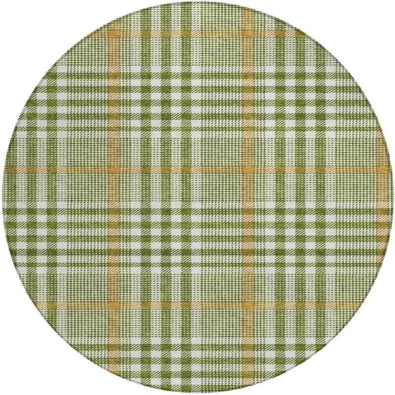 HomeRoots Plaid Transitional Rectangle Outdoor Rug