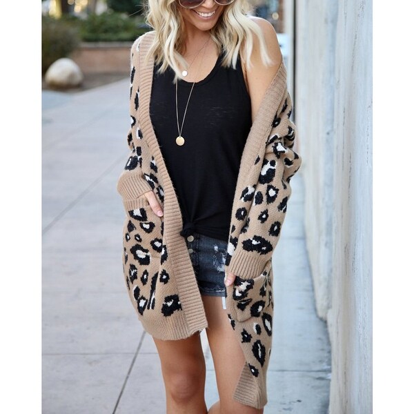 leopard sweater cardigan