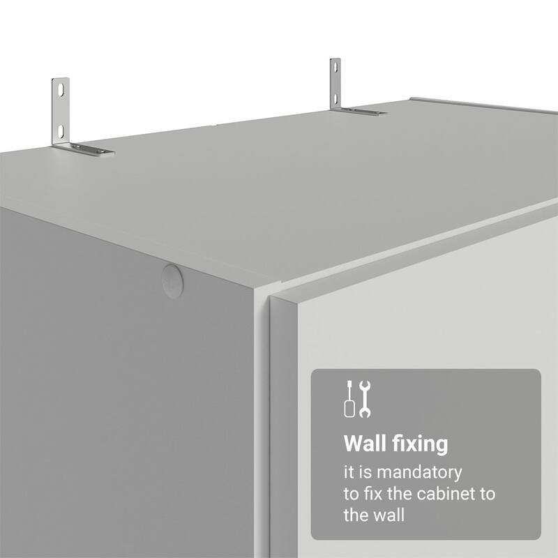 Madesa Kitchen Pantry Storage Cabinet 2 Doors with 5 Utility Shelves 23"L Wooden Organization Unit for Kitchen