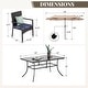 preview thumbnail 47 of 69, MAISON ARTS 7/8 Pieces Outdoor Patio Dining Set, 6 PE Rattan Chairs with Cushions and 1 Rectangle Metal Table
