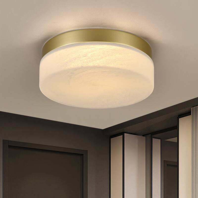 12 Inch LED Ceiling Light, 24W Flush Mount Ceiling Light,Round Low Profile Ceiling Lights for Bedroom, Living Room - Gold