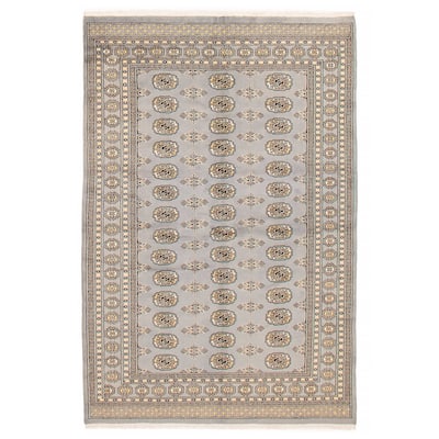 Finest Peshawar Bokhara Grey Rug 5'5" x 7'10" - 5'5 x 7'10