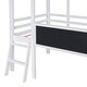 preview thumbnail 15 of 34, Roomfitters Twin Size Loft Bed with Ladder and Slide, House Bed with Blackboard and Light Strip for a Fun and Functional Space