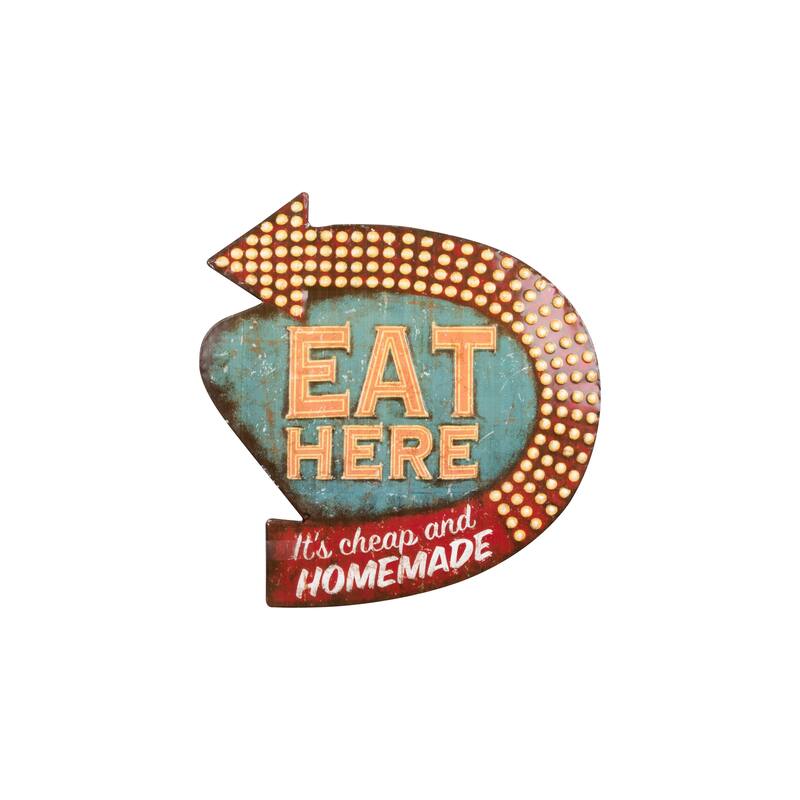 Tin "Eat Here" Retro Wall Decor