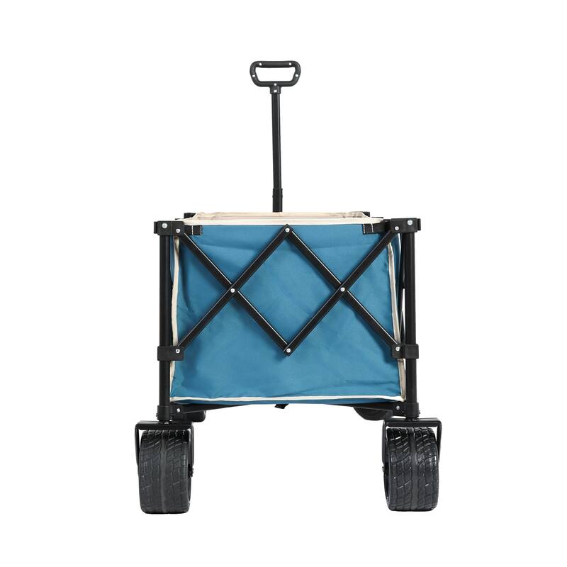 Foldable Wagon with All-Terrain Wheels & Drink Holders, 220lb Capacity