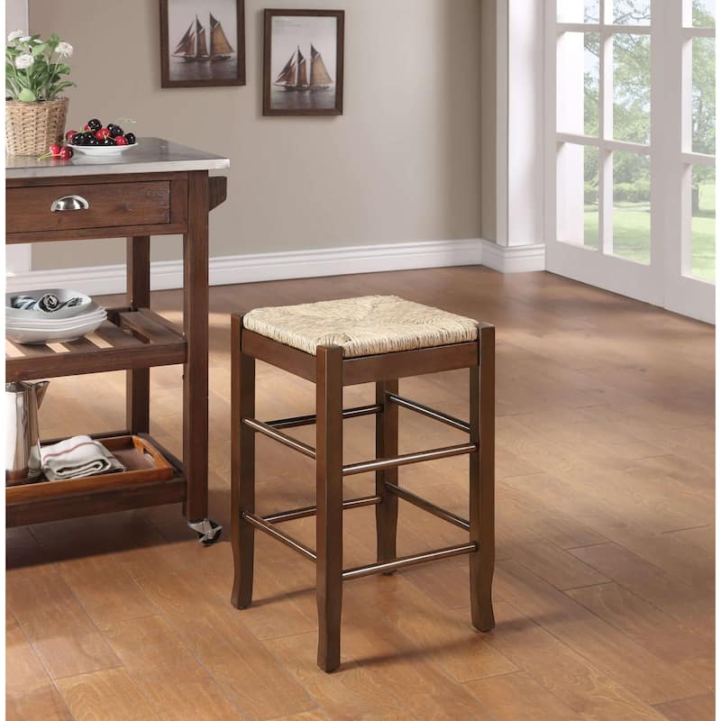 SQ Rush Backless Wood 24-inch Counter Stool - Cappuccino
