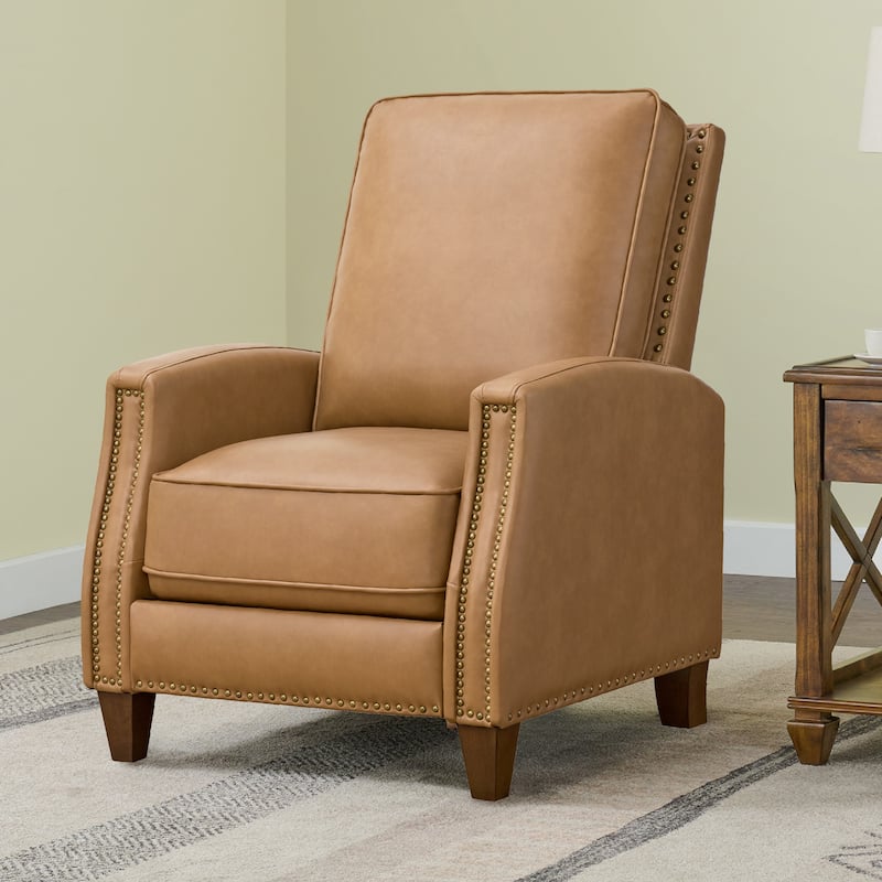Spruce & Spring Alston Push Back Recliner Chair with Nailhead Trims for Living Room