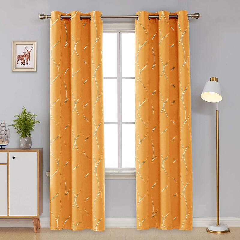 Deconovo Silver Line 42 Width Curtain Panel Pair (2 Panel)