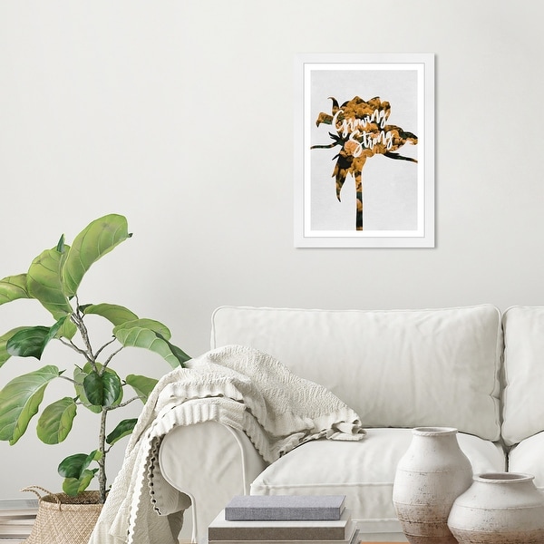 Wynwood Studio 'Growing Strong' Typography and Quotes Yellow Wall Art Framed Print. Opens flyout.