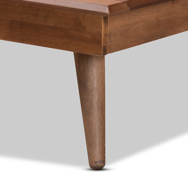 Karine Mid-Century Walnut Brown Finished Wood Twin Size Platform Bed