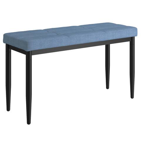 Modern Linen Upholstered & Metal Bench