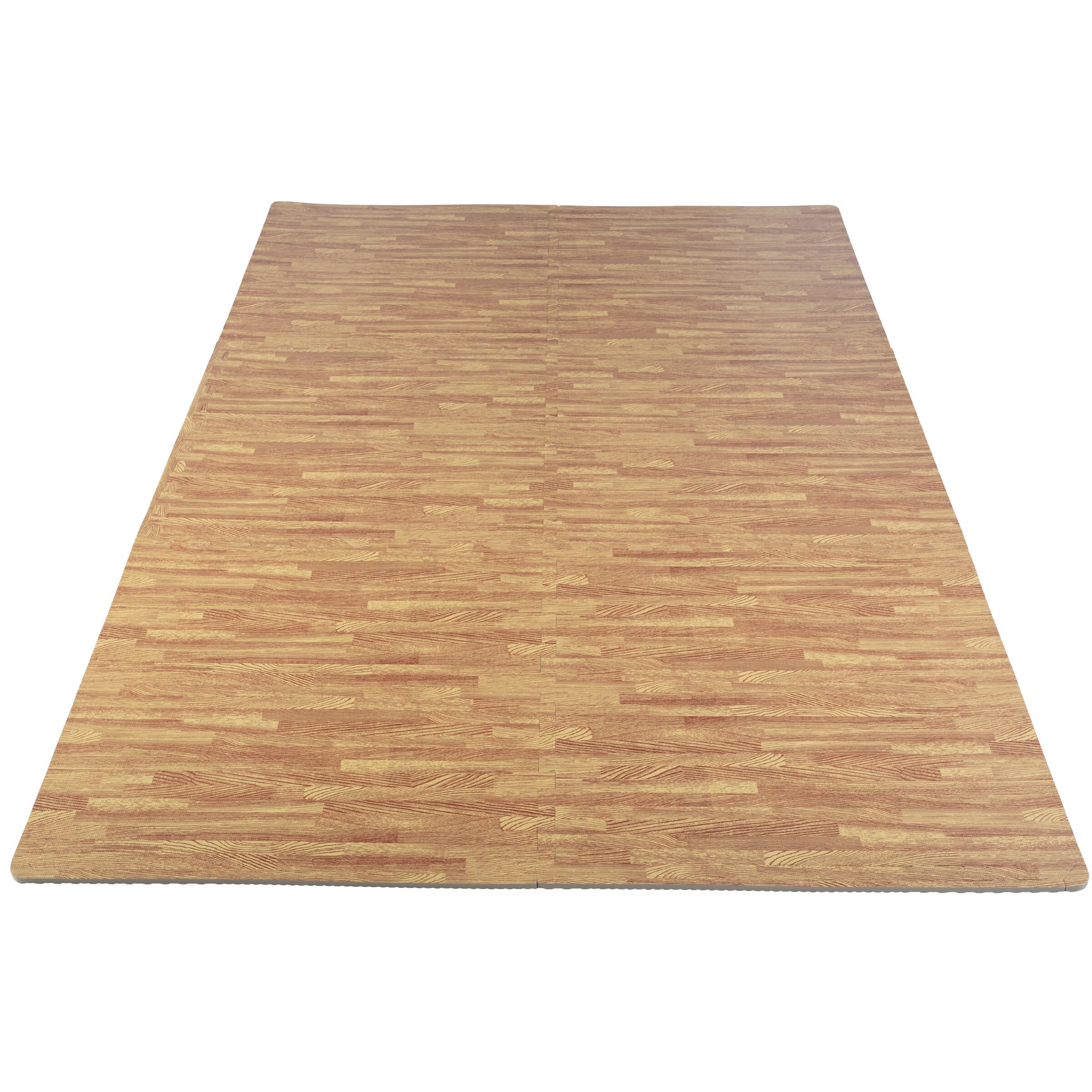 Stalwart EVA Foam Floor Tiles 6 Pack 24 SQFT Woodgrain Puzzle Mats Light