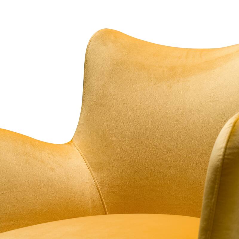 Modrest Barrett Modern Yellow Velvet Dining Chair