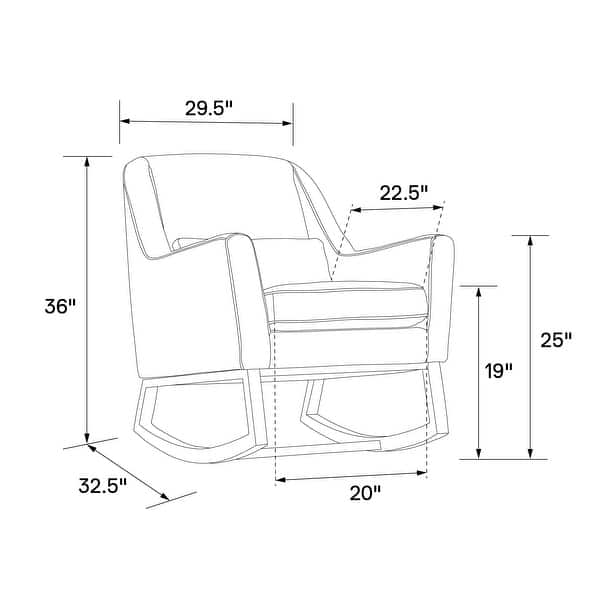 dimension image slide 2 of 4, Little Seeds Sophie Mid-Century Rocker with Lumbar Pillow